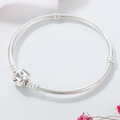 Bracelet en Argent, perle carrée, avec petit sac